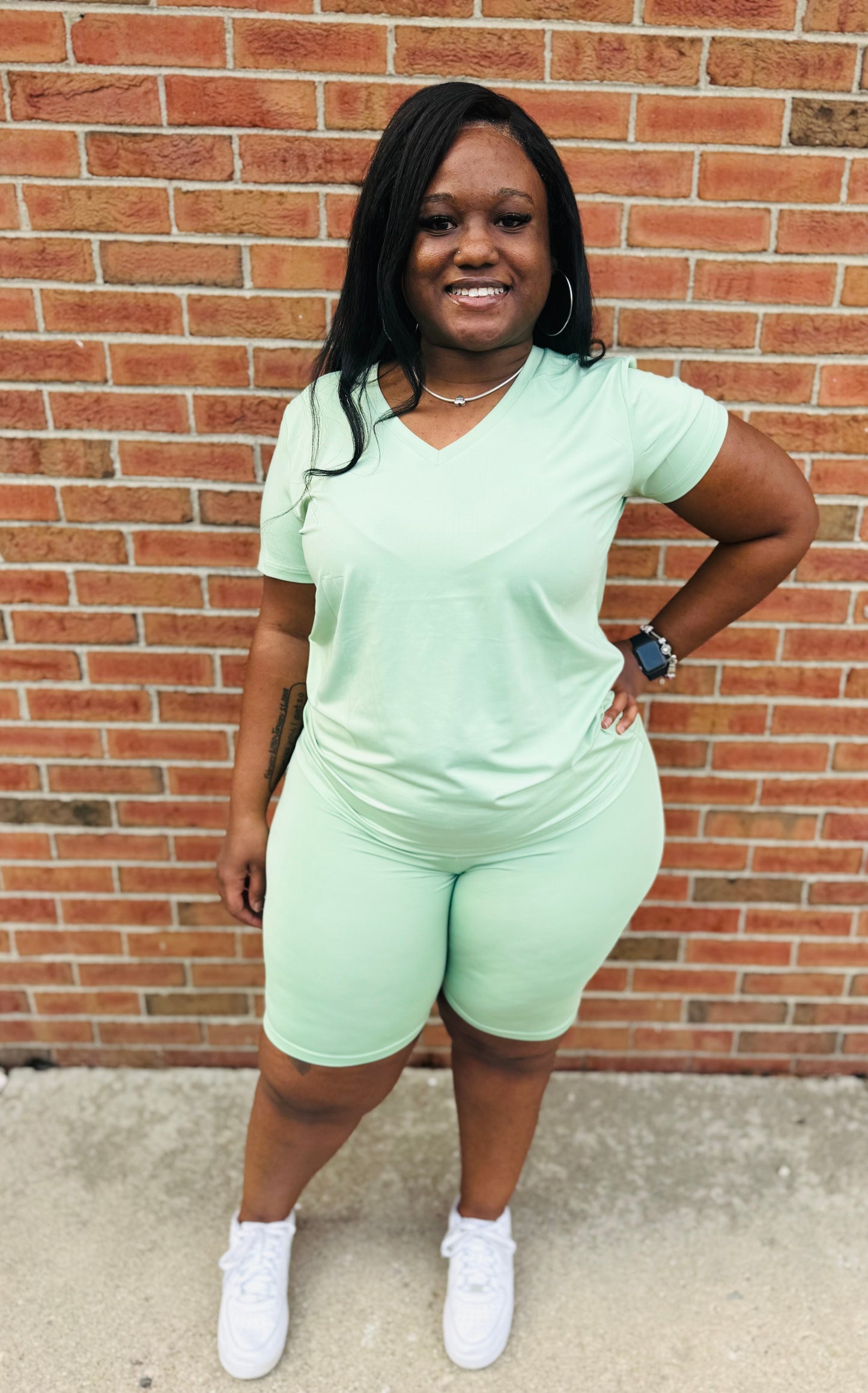 Sea foam green Biker Set