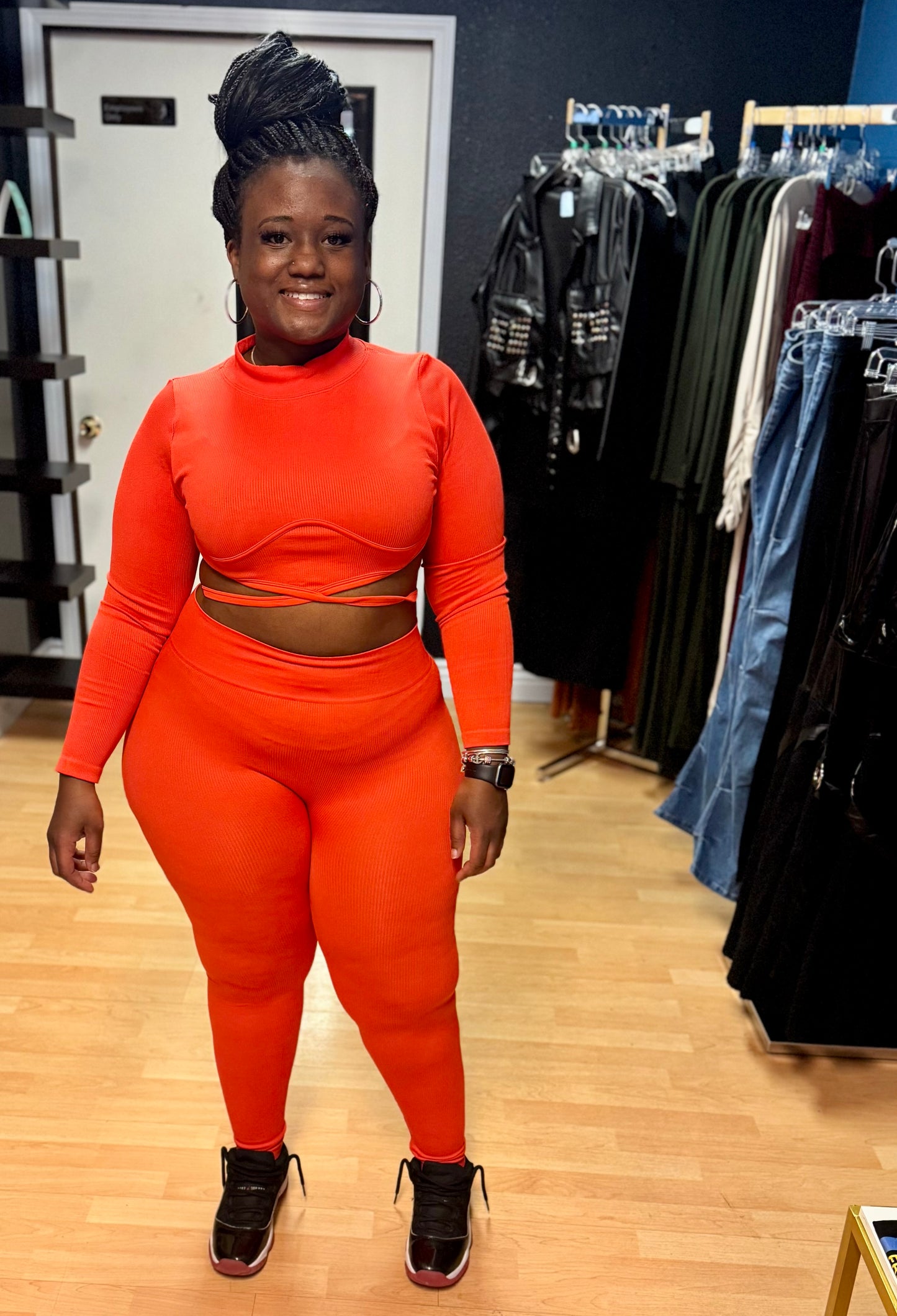 Baddie On The Go Set (Red Orange)