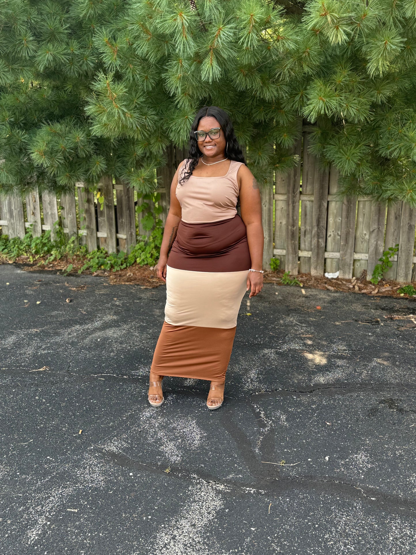 FIFTY SHADES OF BROWN DRESS