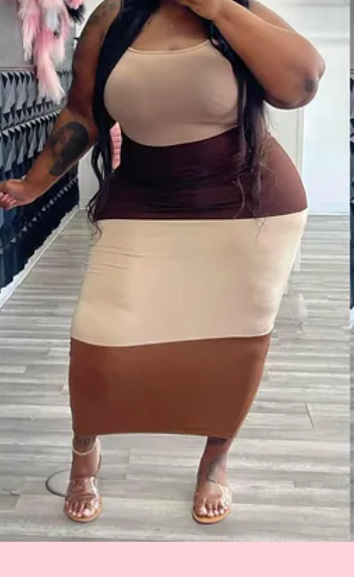 FIFTY SHADES OF BROWN DRESS