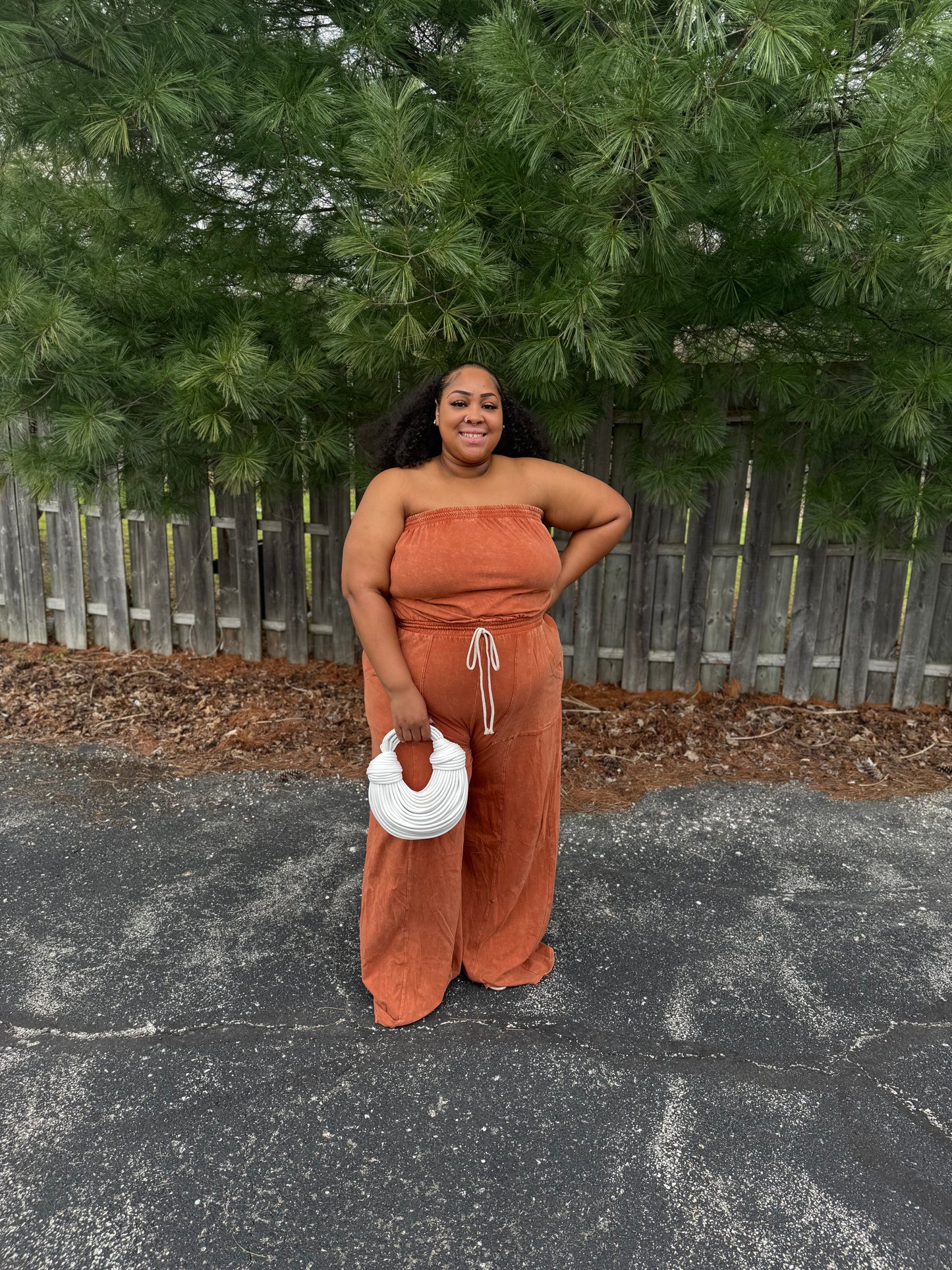 Distressed Jumpsuit (RUST)