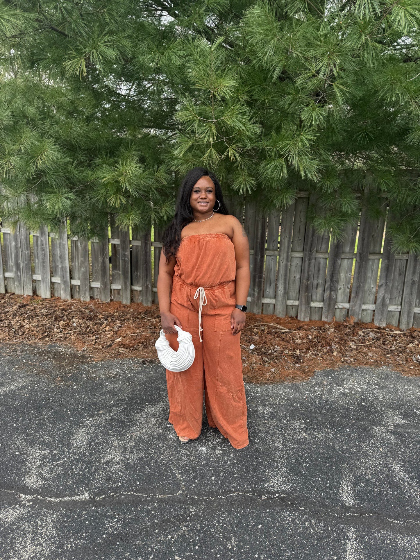 Distressed Jumpsuit (RUST)