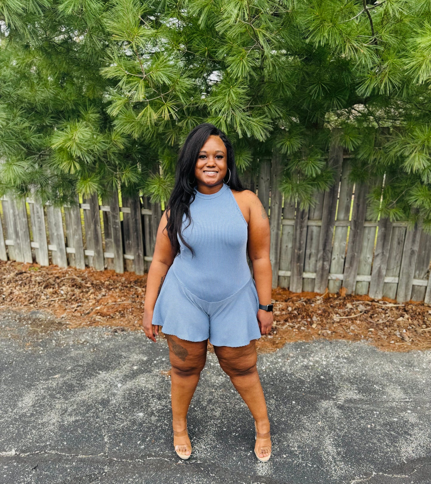 Denim Flare Romper