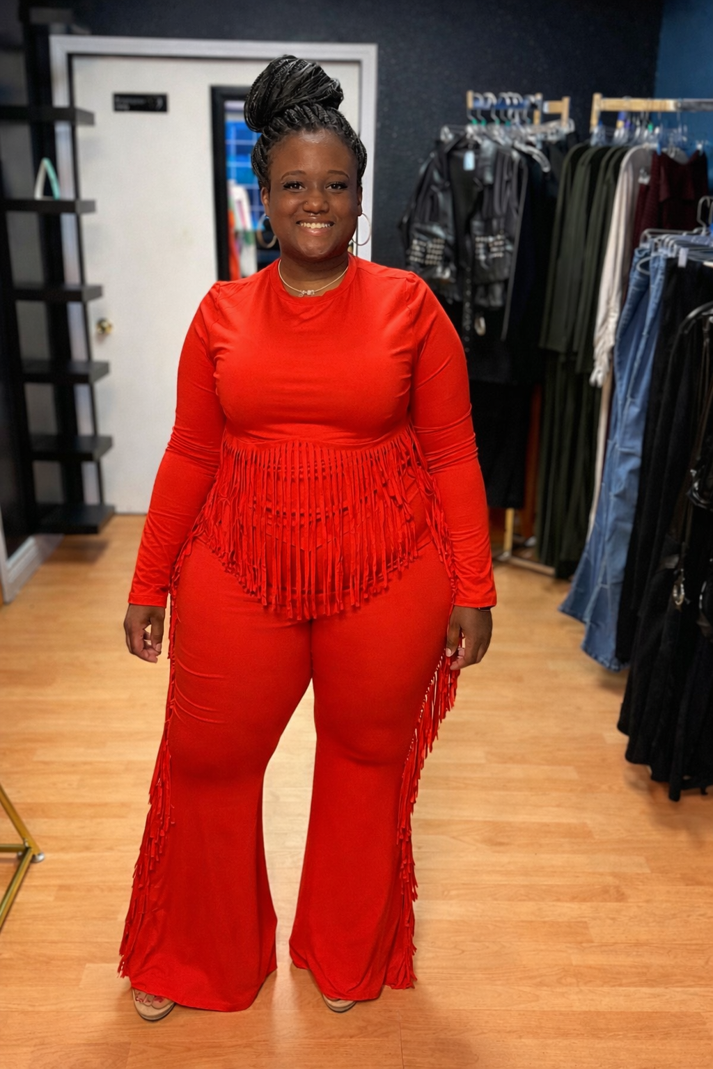 In love with fringe set (Red)