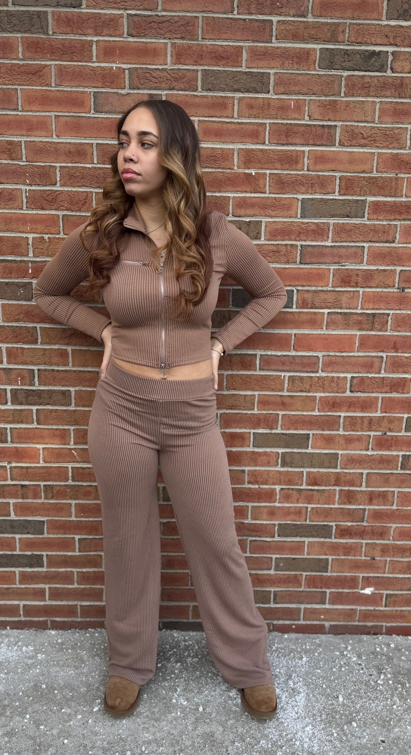 Ribbed Set (Camel)